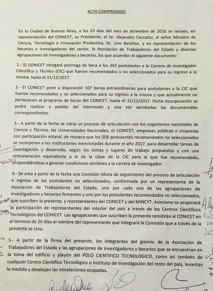 acta compromiso conicet