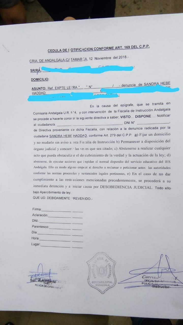 intimacion estudiantes andalgala