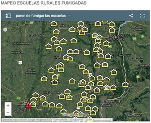 mapa escuelas fumigadas de Entre Rios