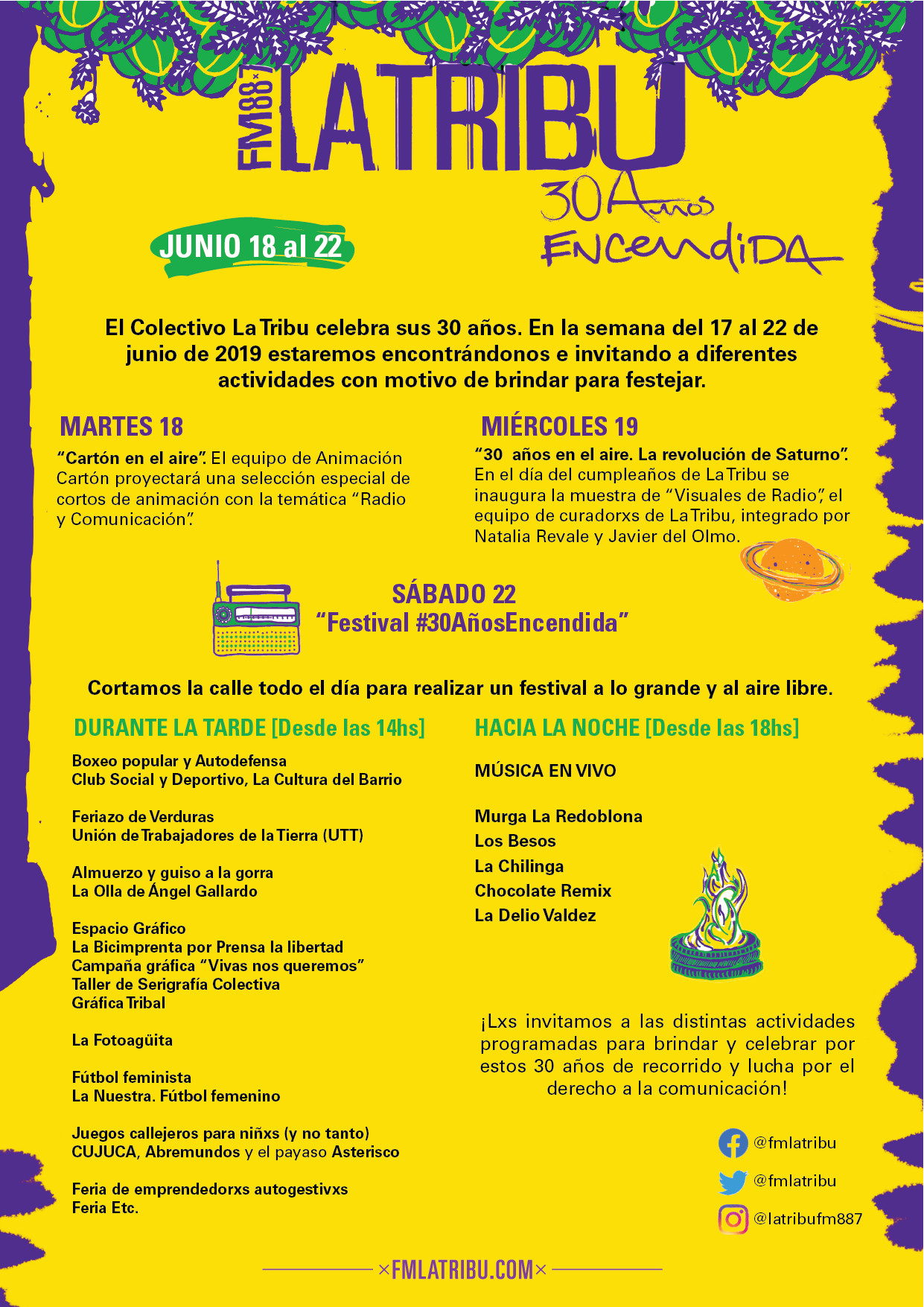 30 anios la tribu actividades