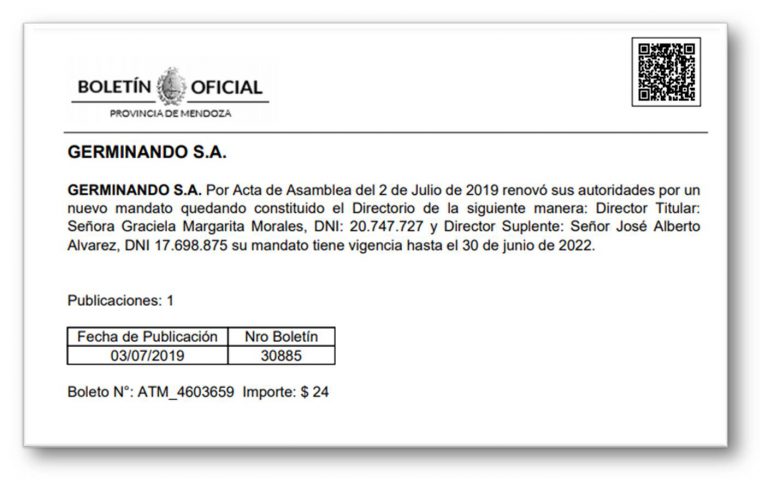 germinando sa boletin oficial