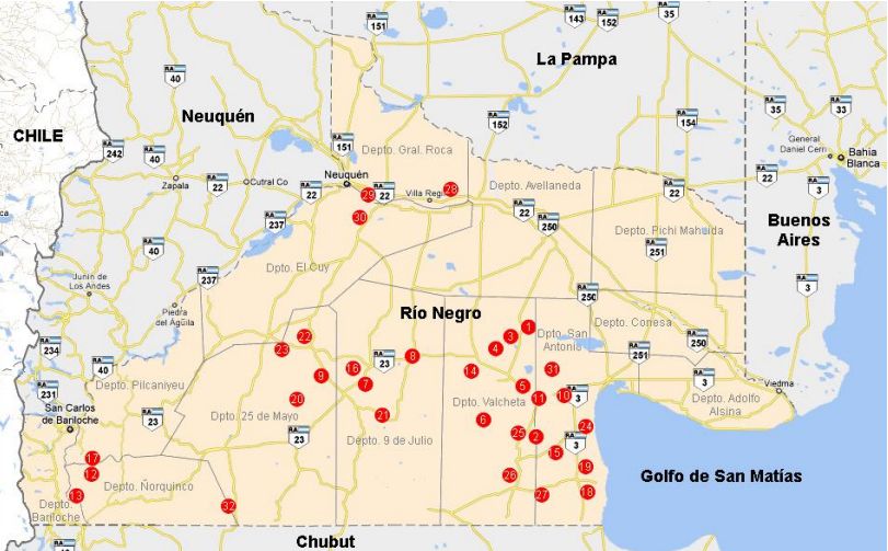 mapa puntos mineria rio negro