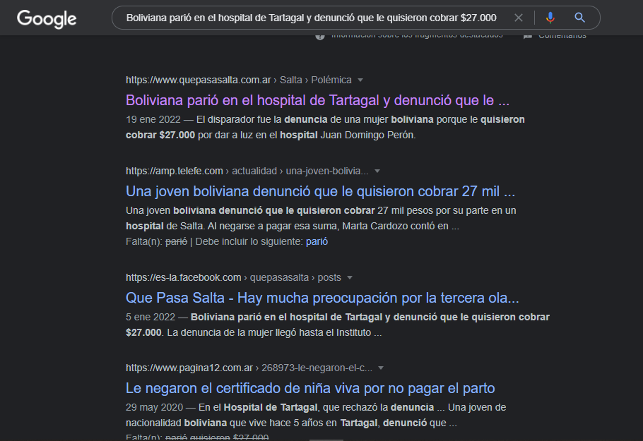 salta noticias quisieron cobrar parto a mujer boliviana