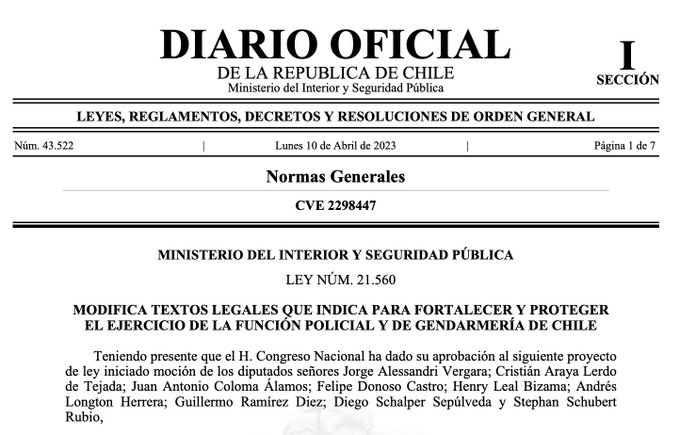 2023 chile key carabineros