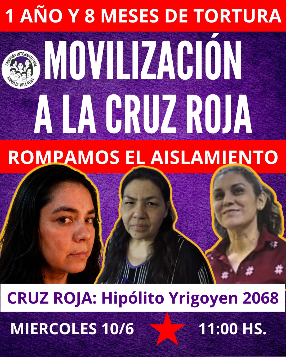 Movilización a la sede de la Cruz Roja
