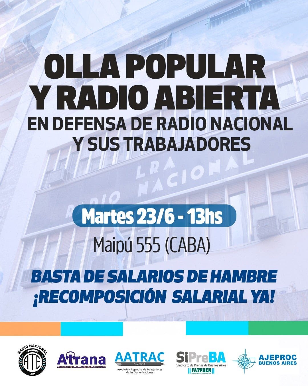 Olla popular y radio abierta en Radio Nacional
