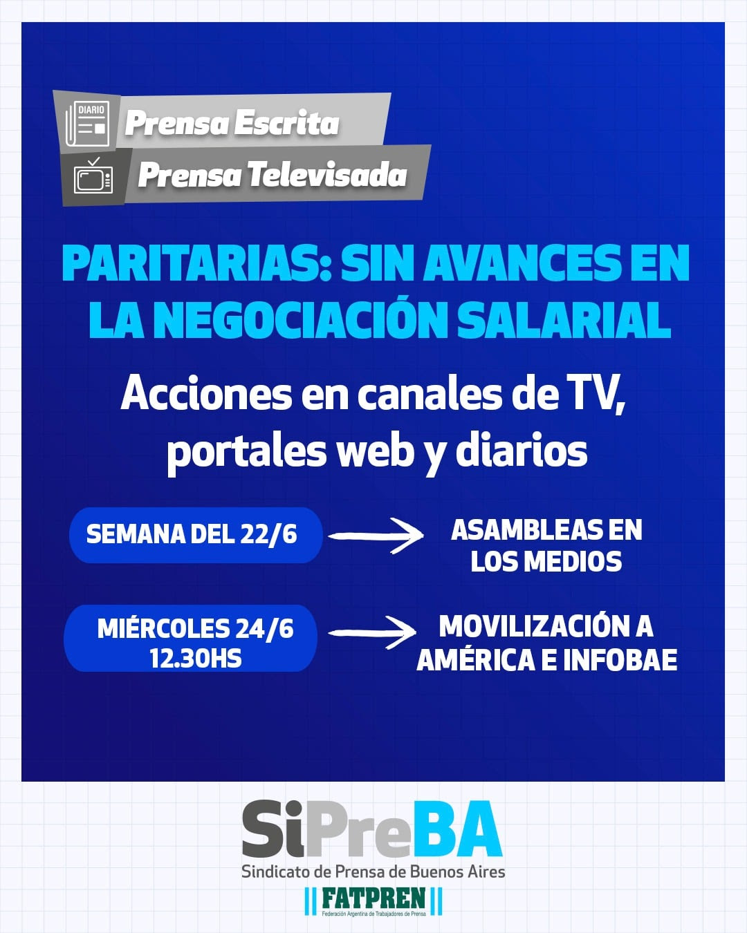 Movilización por negociaciones salariales sin avances en prensa